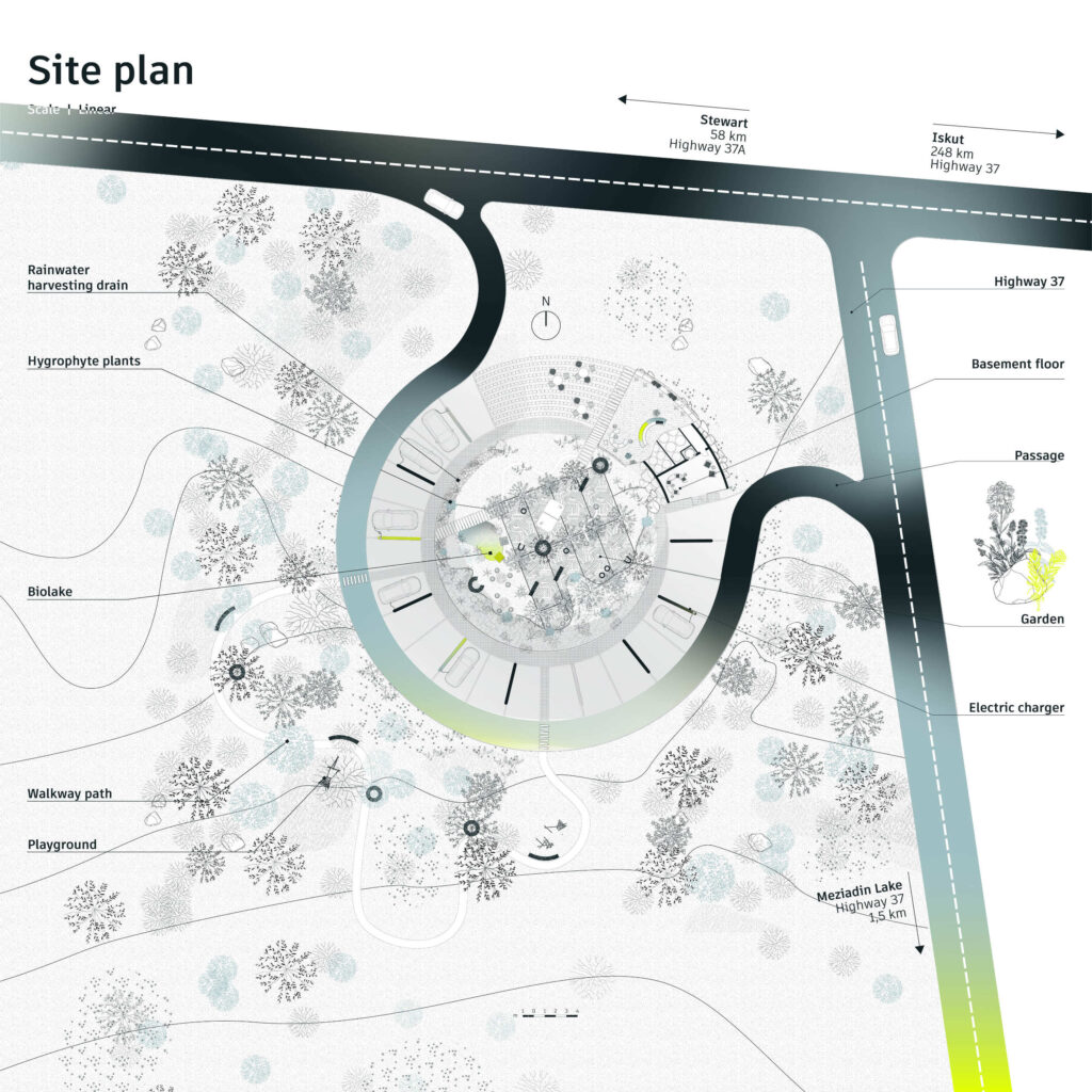 An example site location plan in British Columbia of the VIM EV charging station by Xenia Yakimenko